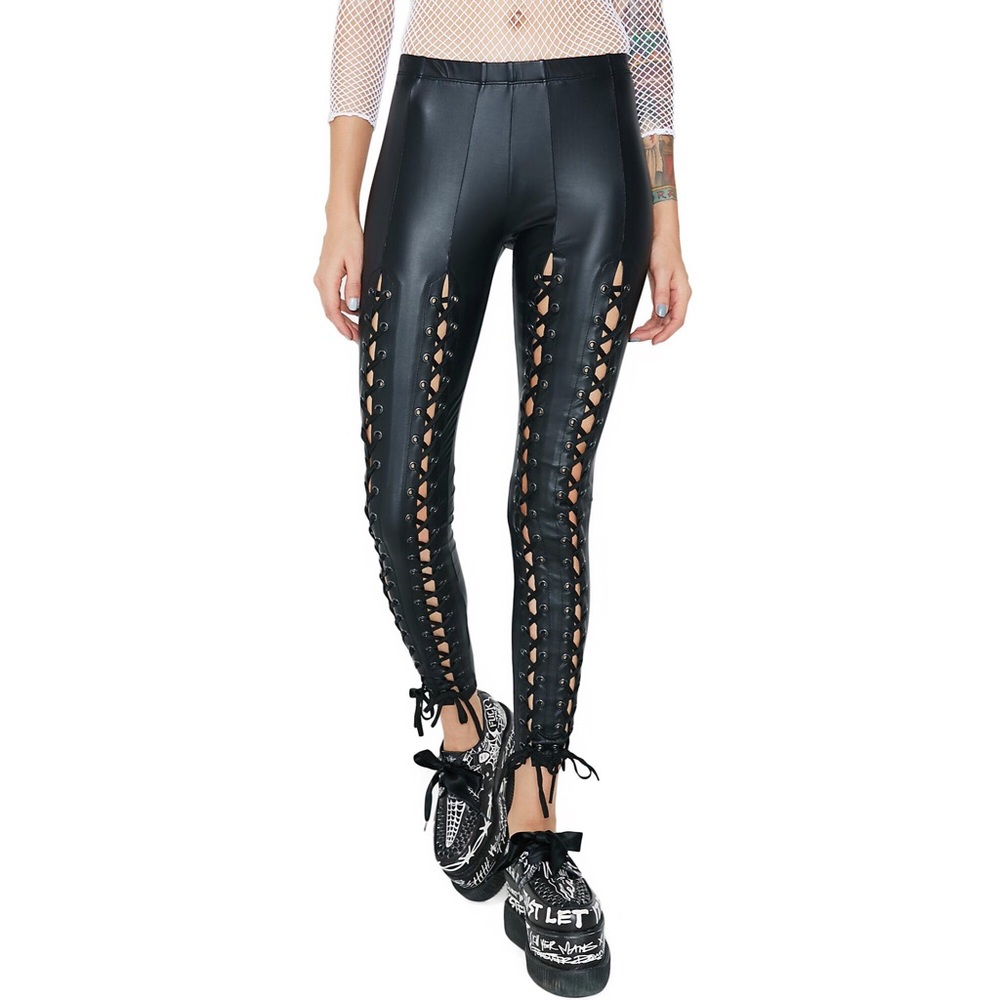 Dolls Kill ‘Seeing Double’ lace-up leggings